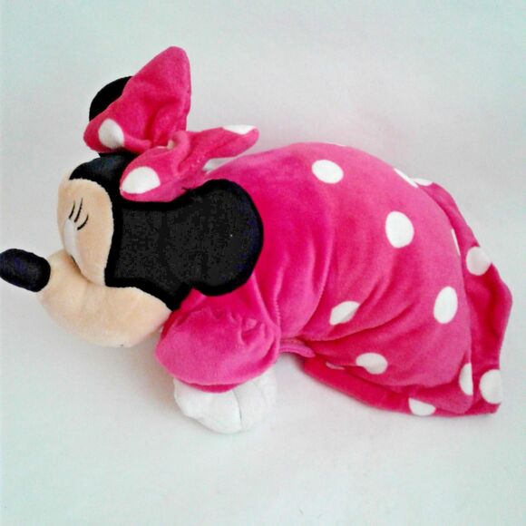 Disney Parks Minnie Mouse Pillow Pal Plush 12x14 Pink with Polka Dots Toy - Picture 2 of 5